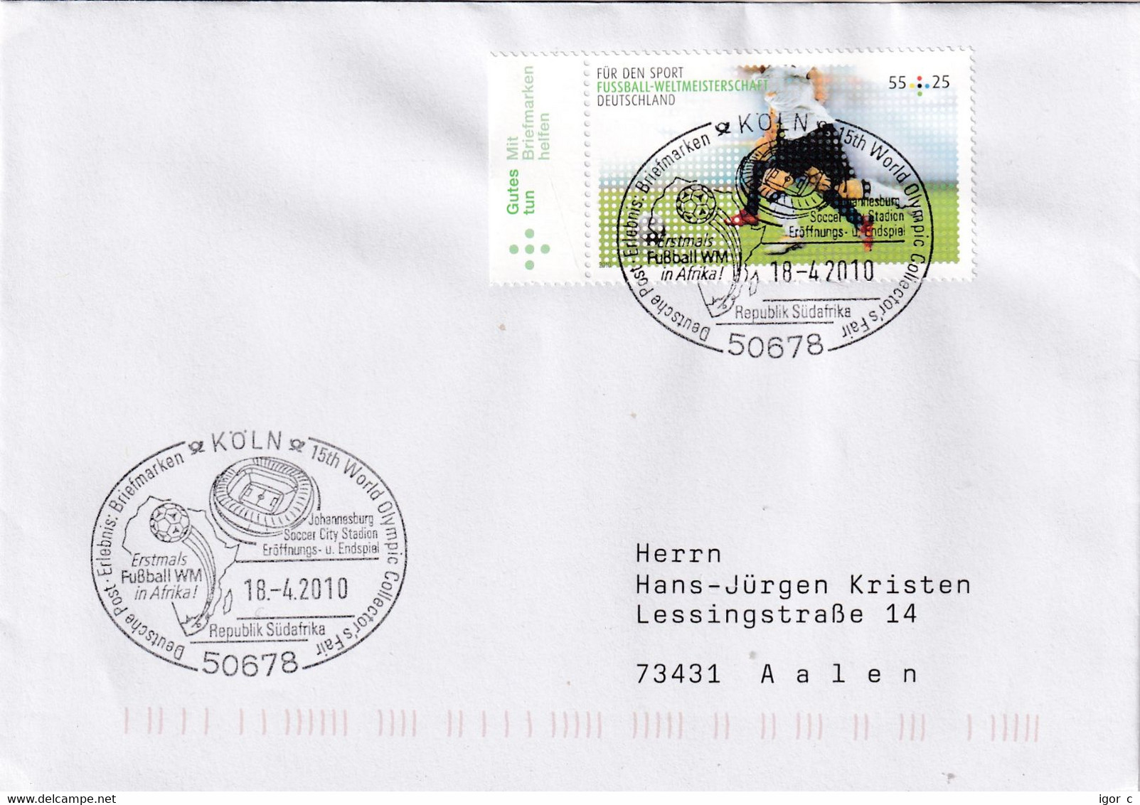 Germany 2010 Cover; Football Fussball Soccer Calcio; FIFA World Cup South Africa; Johanesburg Stadion First WC In Africa - 2010 – Zuid-Afrika