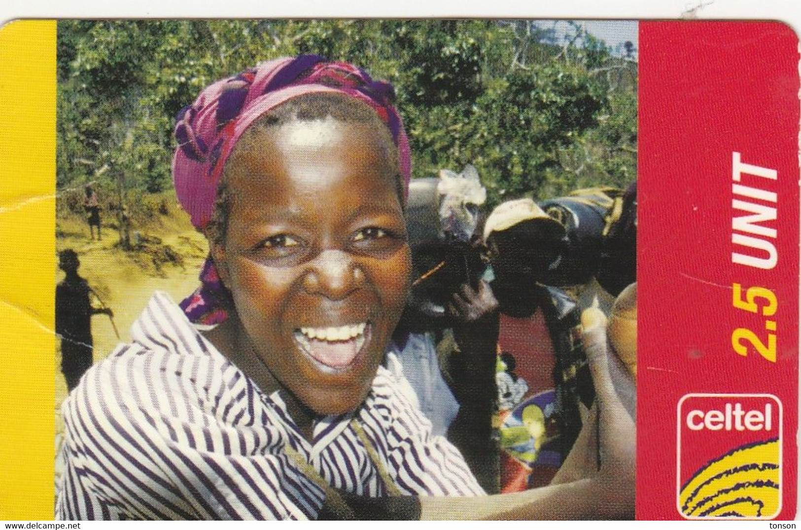 Zambia, ZM-CEL-REF-0011?, Celtel 2.5 Unit,  Smiling Young Woman, 2 Scans.  Code On The Back: "ZA 2.5".  Please Read - Zambie