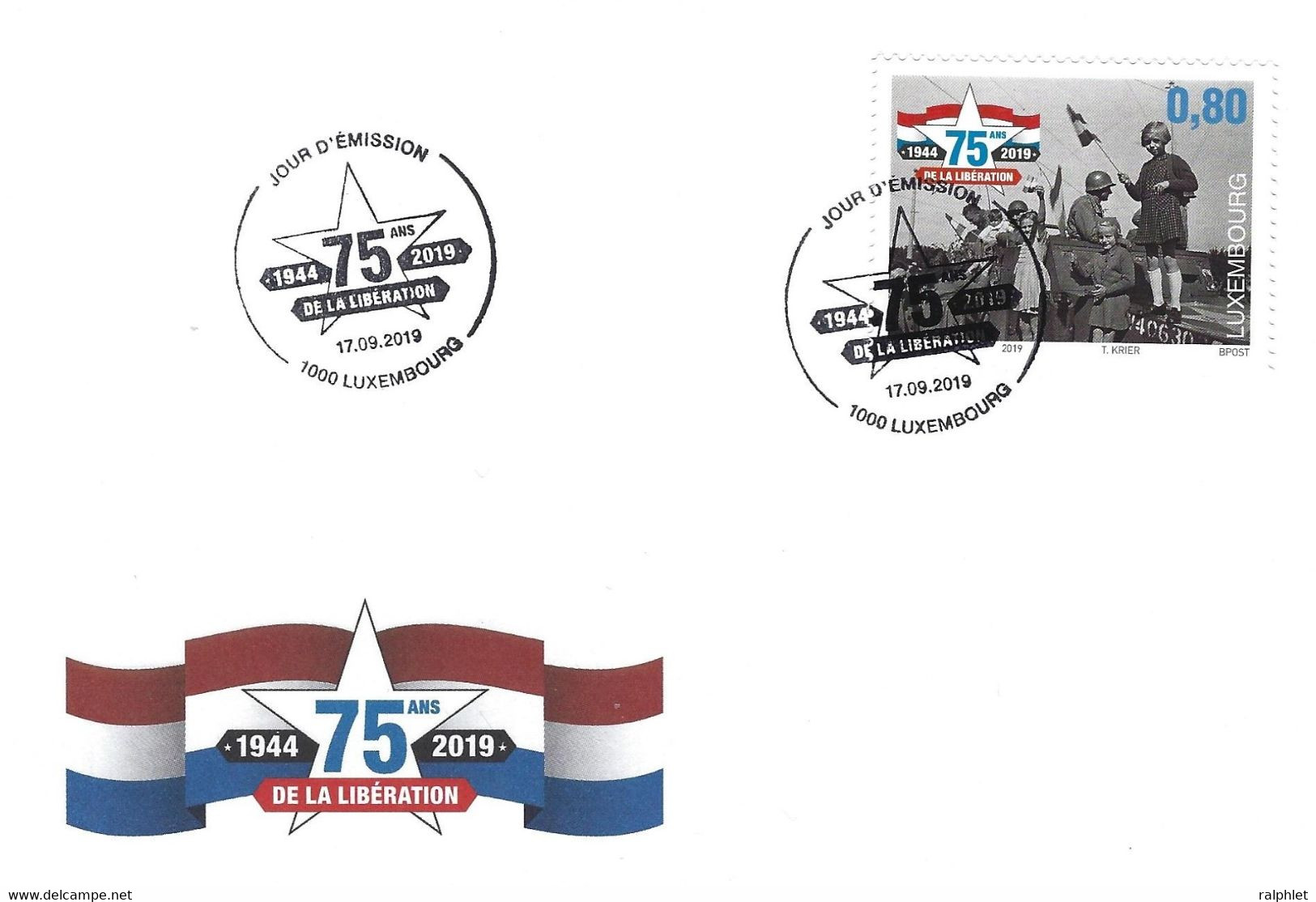 Luxembourg 2019 FDC Luxembg Libération 10-09-1944 Seconde Guerre Mondiale ¦ World War II ¦ Befreiung Zweiter Weltkrieg - Briefe U. Dokumente