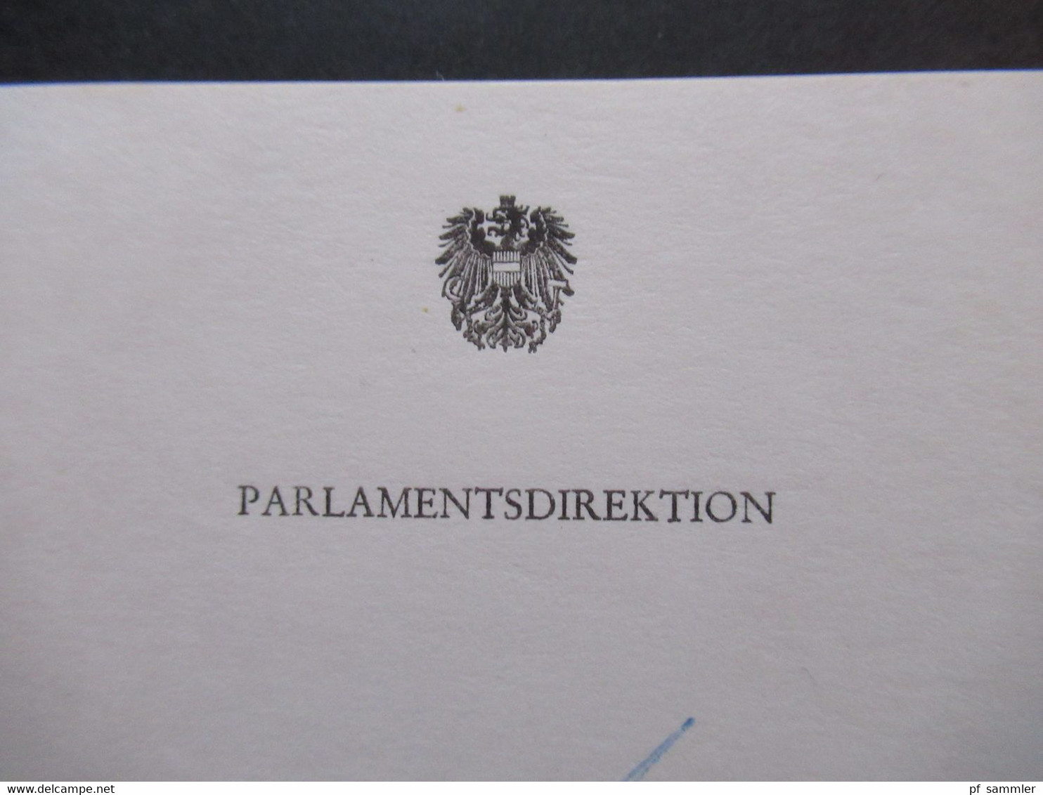 Österreich 3 Visitenkarten Mit Unterschrift Parlamentsdirektion Mit Den Besten Empfehlungen. Autogramme Wien Parlament - Cartes De Visite