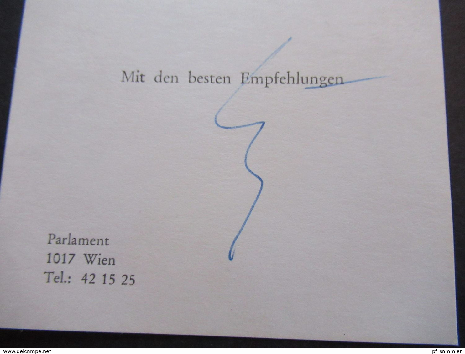 Österreich 3 Visitenkarten Mit Unterschrift Parlamentsdirektion Mit Den Besten Empfehlungen. Autogramme Wien Parlament - Tarjetas De Visita