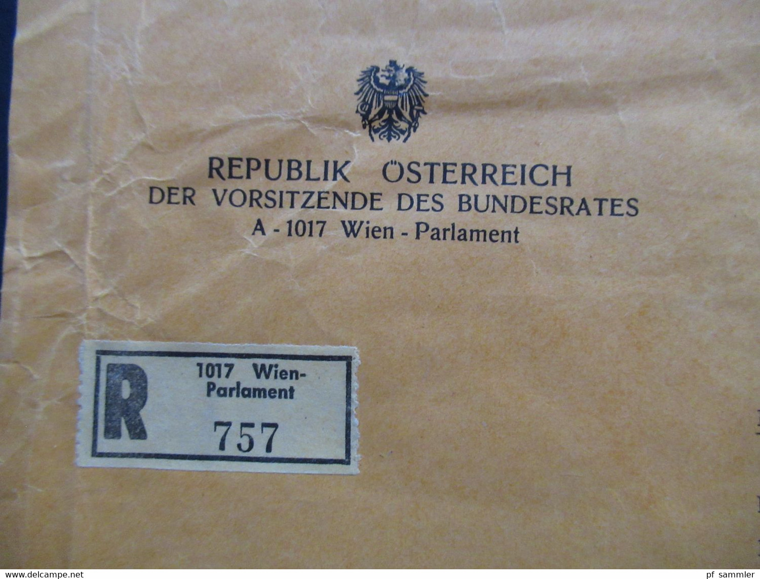 Der Vorsitzende Des Bundesrates 1980 Flugpost Nach Atlanta Einschreiben Wien Parlament An Shaul Ladany Social Philately - Briefe U. Dokumente