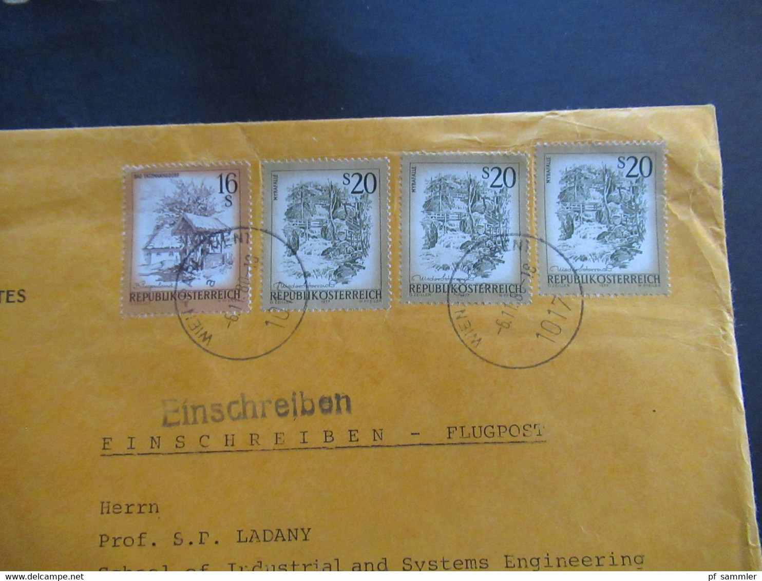 Der Vorsitzende Des Bundesrates 1980 Flugpost Nach Atlanta Einschreiben Wien Parlament An Shaul Ladany Social Philately - Cartas & Documentos