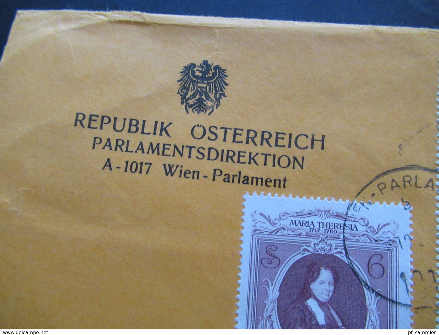 Parlamentsdirektion  1017 Wien 1979 Flugpost Nach Atlanta An Shaul Ladany Social Philately / Judaica. Wien Parlament - Cartas & Documentos