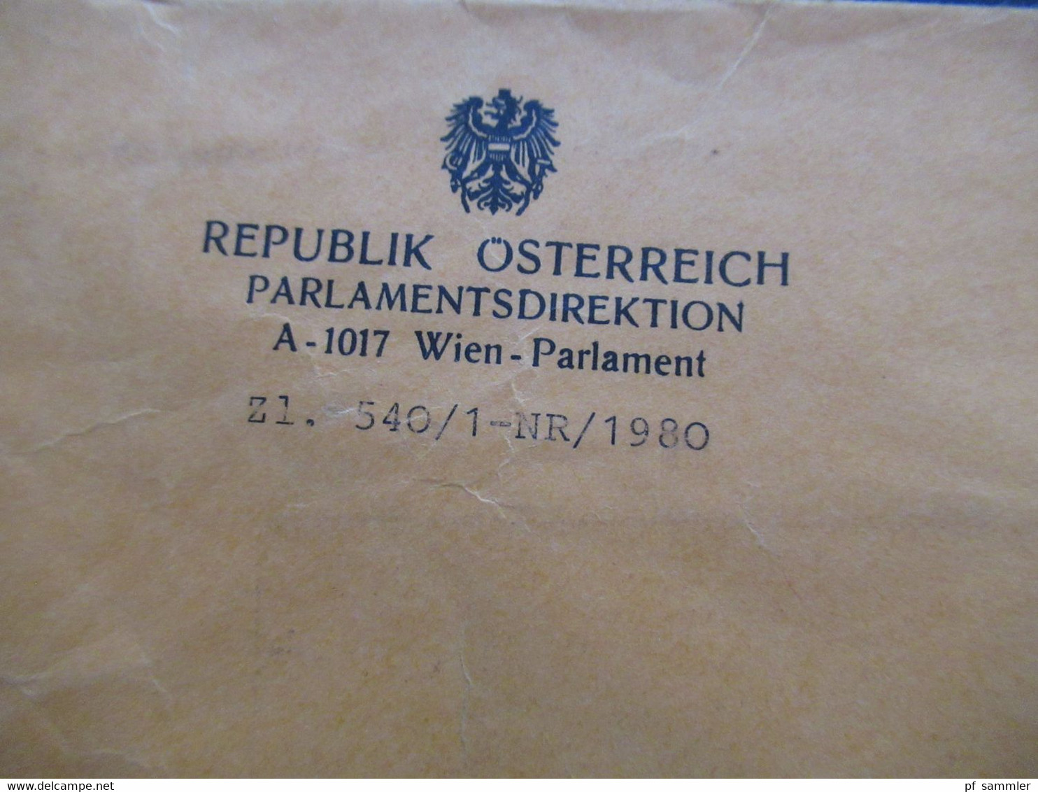 Parlamentsdirektion 1017 Wien 1980 Flugpost Nach Atlanta An Shaul Ladany Social Philately / Judaica. Wien Parlament - Covers & Documents