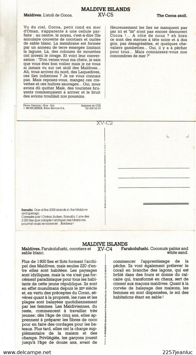 3 CPM  ( Postcard) - Maldives  Islands - Edito Service S.A 1979 - Maldivas