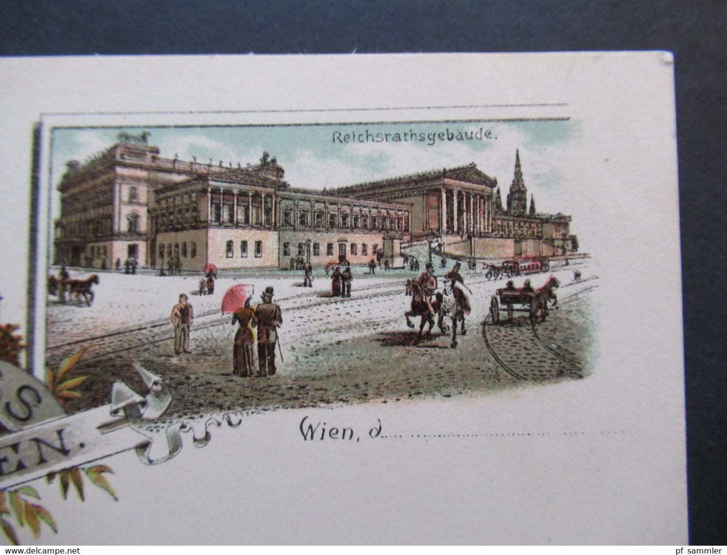 Österreich Um 1900 Gruss Aus Wien Mehrbildkarte Deutsches Volkstheater, Rathaus U. Reichsrathsgebäude - Wien Mitte