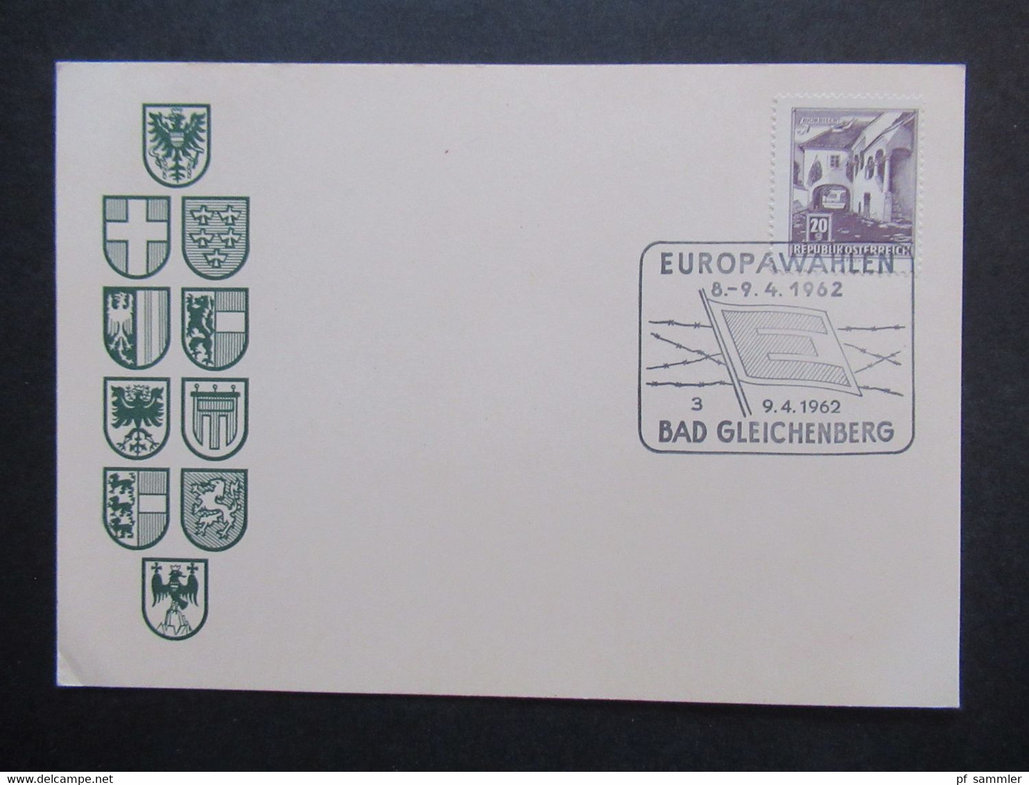 Österreich Sonderkarte Europawahlen 1962 Bad Gleichenberg Mit Sonderstempel - Storia Postale