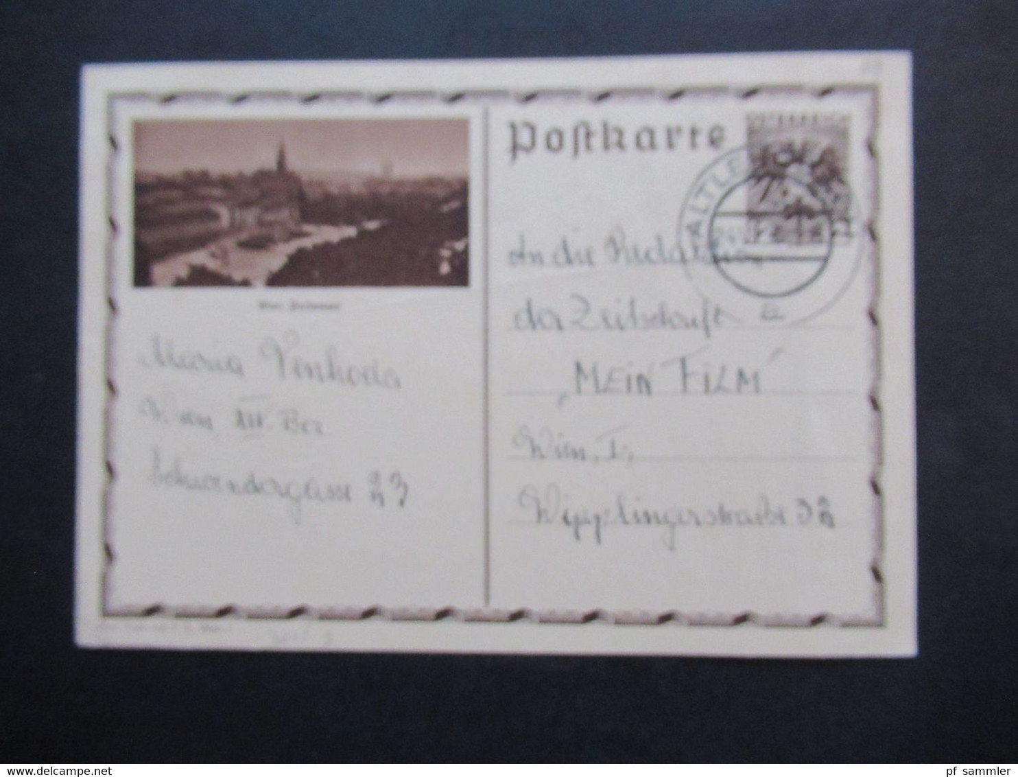 Österreich 1936 GA Bildpostkarte P 300 Mit Bild Wien Parlament / Parlamentsgebäude An Die Redaktion "Mein Film" - Covers & Documents