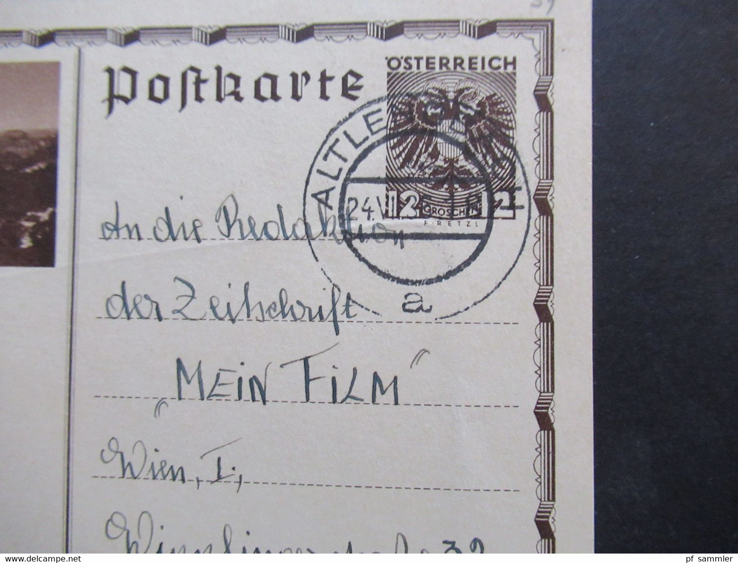 Österreich 1936 GA Bildpostkarte P 300 Mit Bild Wien Parlament / Parlamentsgebäude An Die Redaktion "Mein Film" - Lettres & Documents
