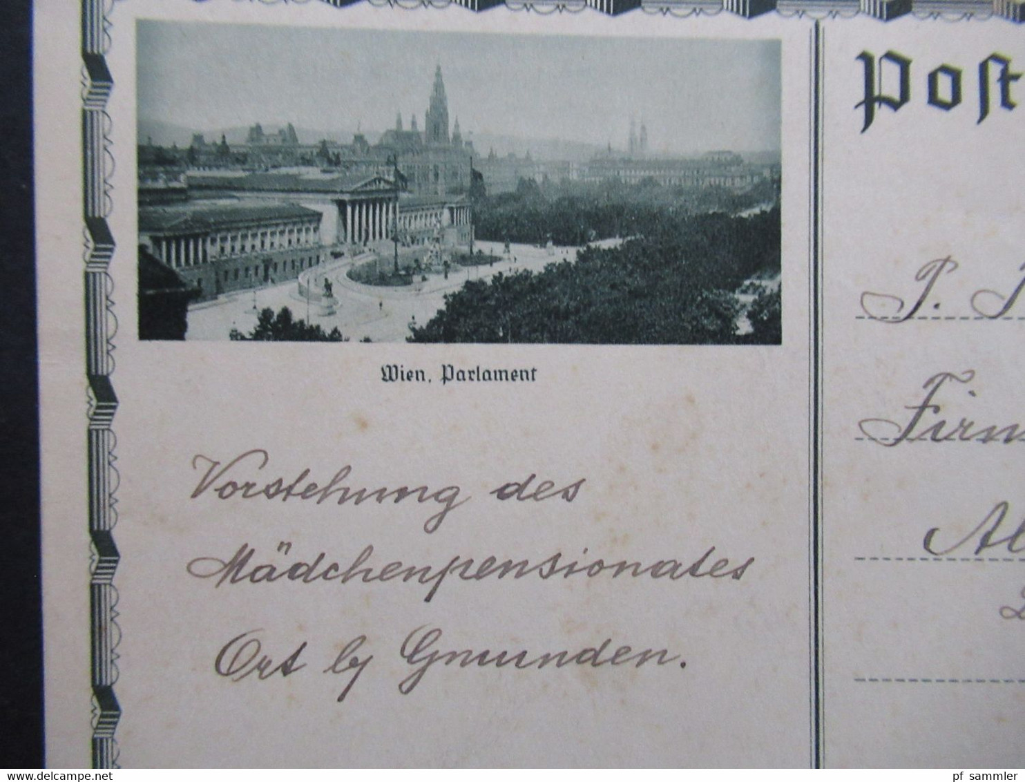 Österreich 1932 GA Bildpostkarte P 286 Mit Bild Wien Parlament / Parlamentsgebäude Vorstehung Des Mädchenpensionates - Briefe U. Dokumente