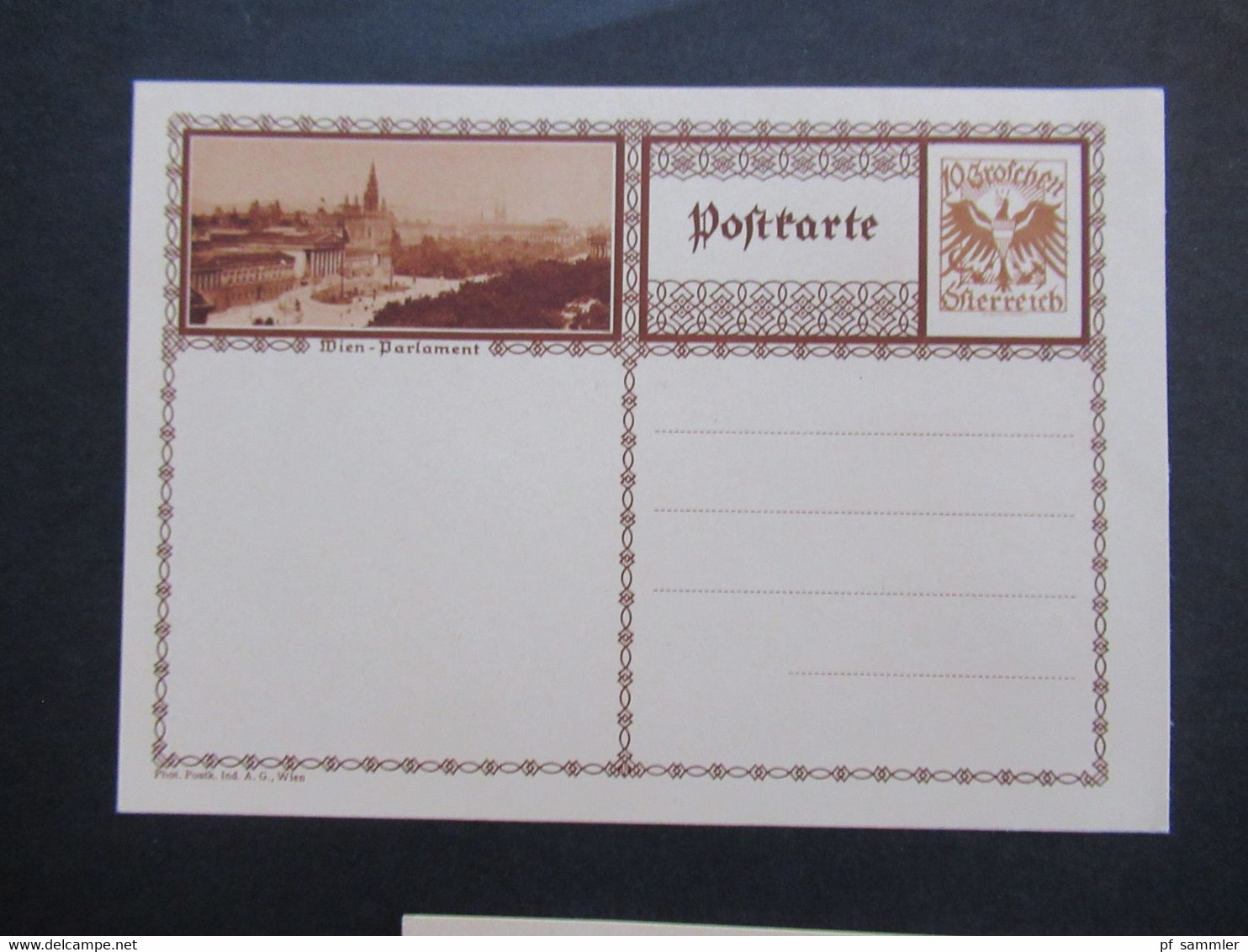 Österreich 1927 / 30 GA Bildpostkarte P 278 Verschiedene Farben! Mit Bild Wien Parlament / Parlamentsgebäude Ungebraucht - Covers & Documents