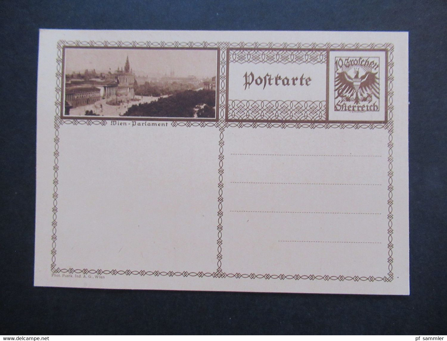 Österreich 1927 / 30 GA Bildpostkarte P 278 verschiedene Farben! mit Bild Wien Parlament / Parlamentsgebäude ungebraucht