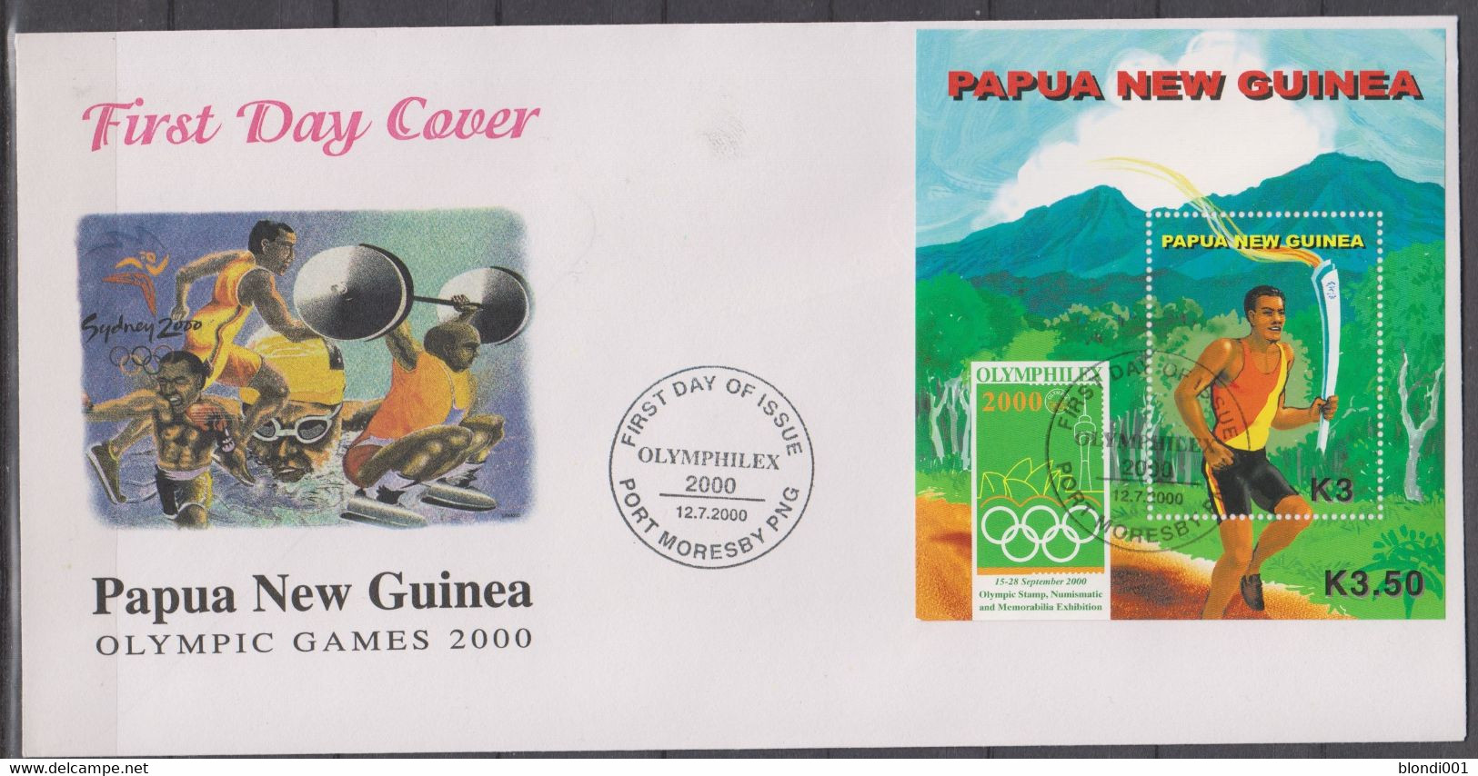 Olympics 2000 - Weightlifting - Athletics - PAPUA NEW GUINEA - FDC Cover - Estate 2000: Sydney