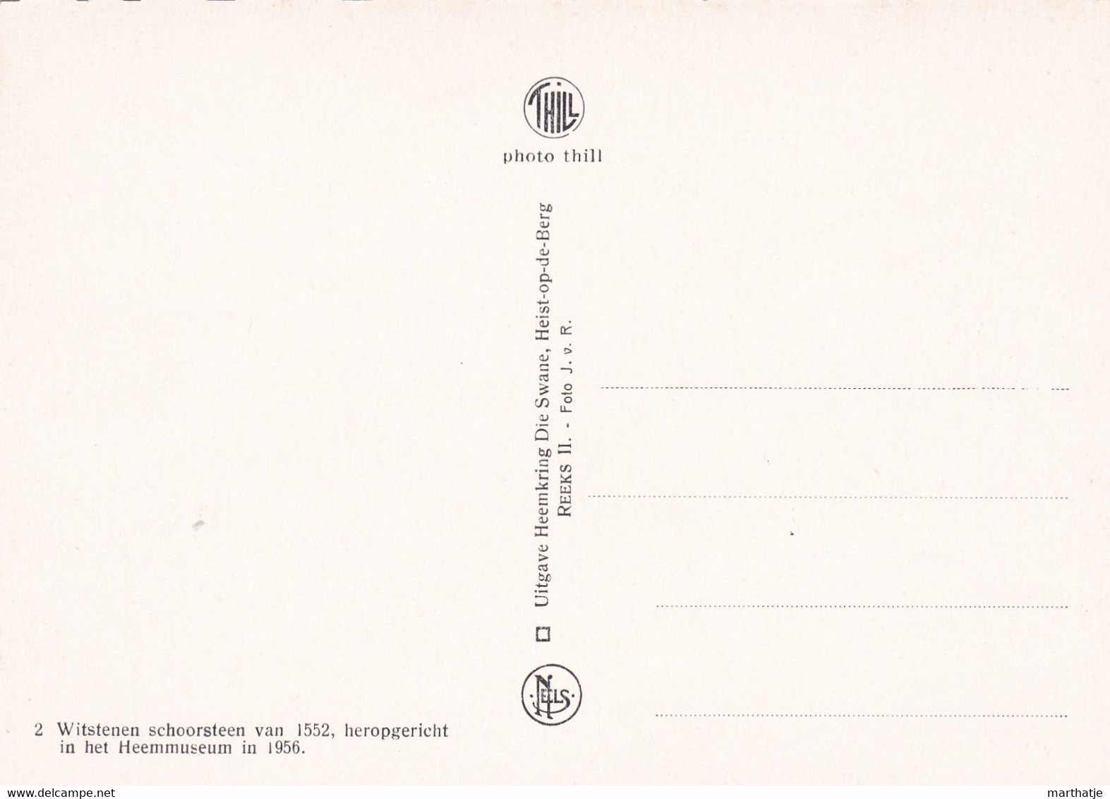 2 - Witstenen Schoorsteen Van 1552, Heropgericht In Het Heemmuseum In 1956 - Heist-op-den-Berg