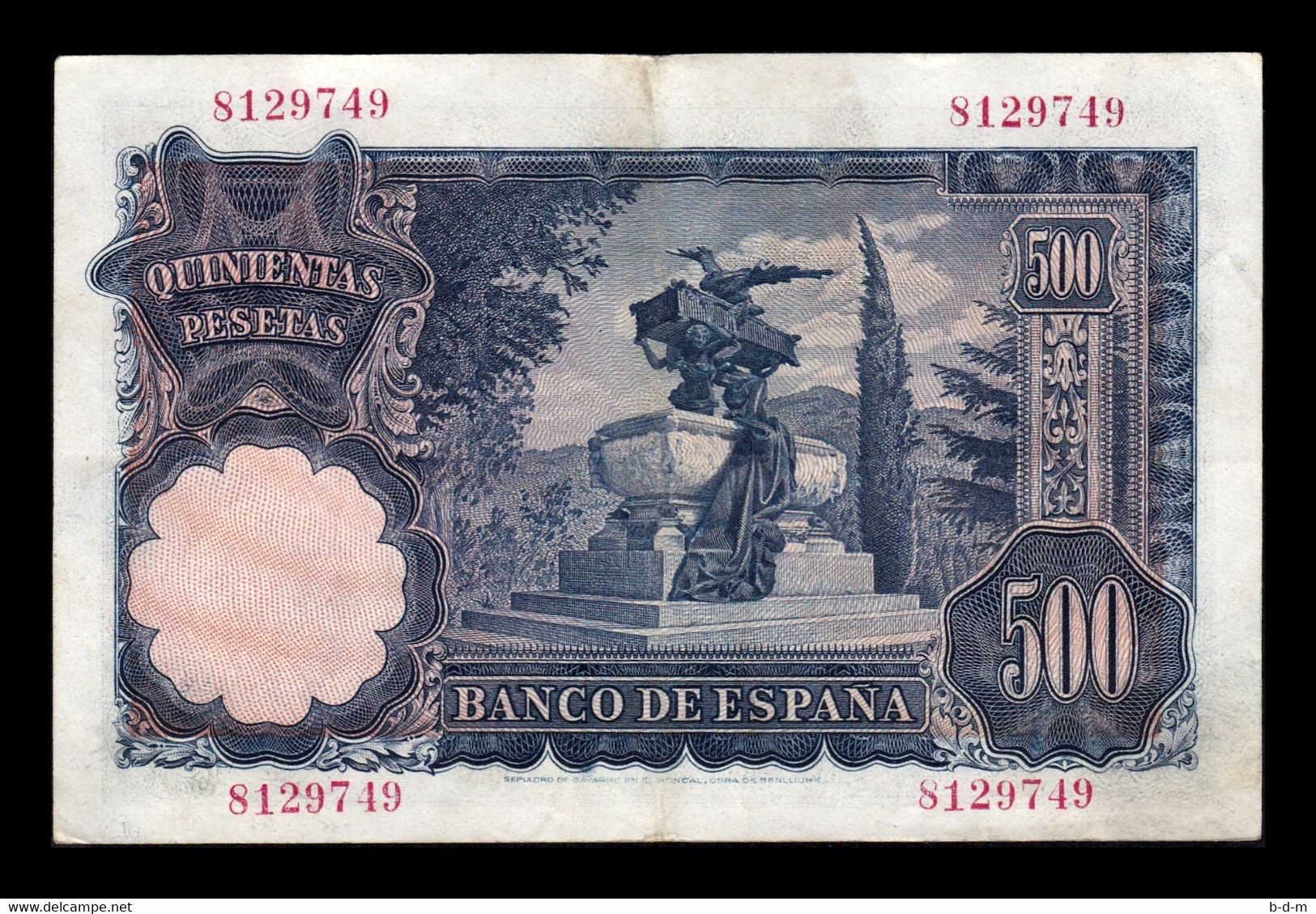 España Spain 500 Pesetas M. Benlliure 1951 Pick 142 Sin Serie MBC+ VF+ - 500 Pesetas