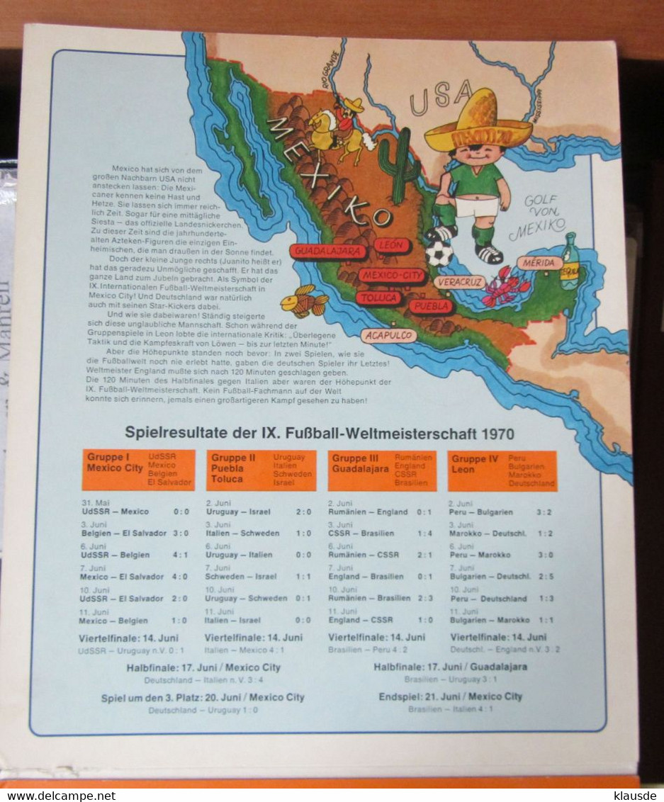 Medaillien-Folder Der Firma Shell Mit 23 Medaillen Der Deutschen Fußball Nationalelf Bei Der WM 70 In Mexico - Professionnels/De Société