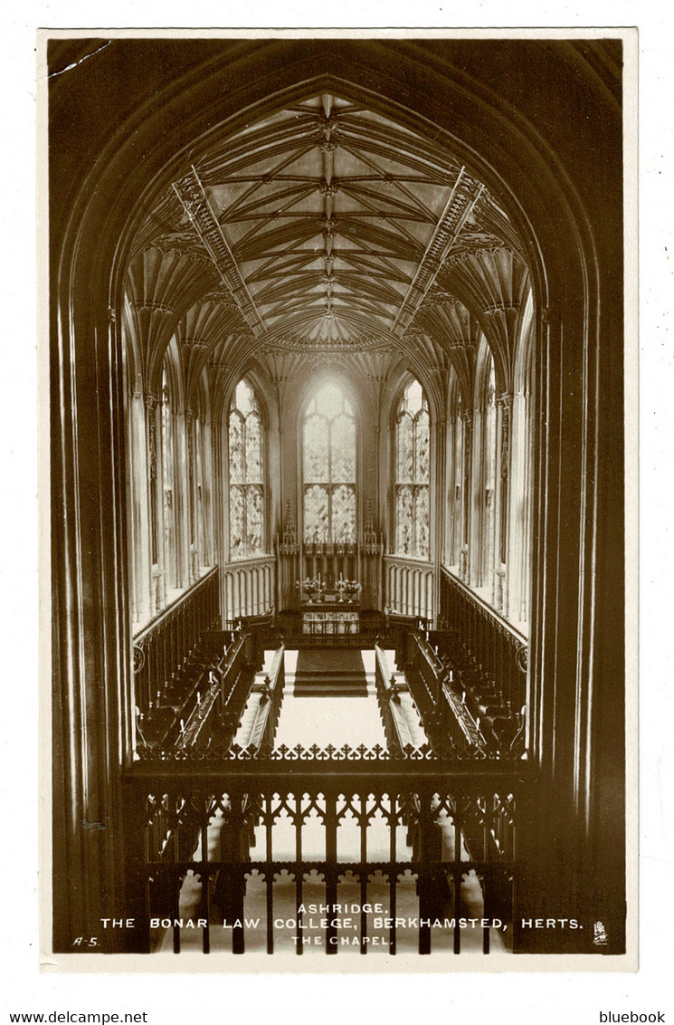 Ref 1442 - Raphael Tuck Postcard - The Chapel Bonar Law College Berkhamsted - Hertfordshire - Herefordshire