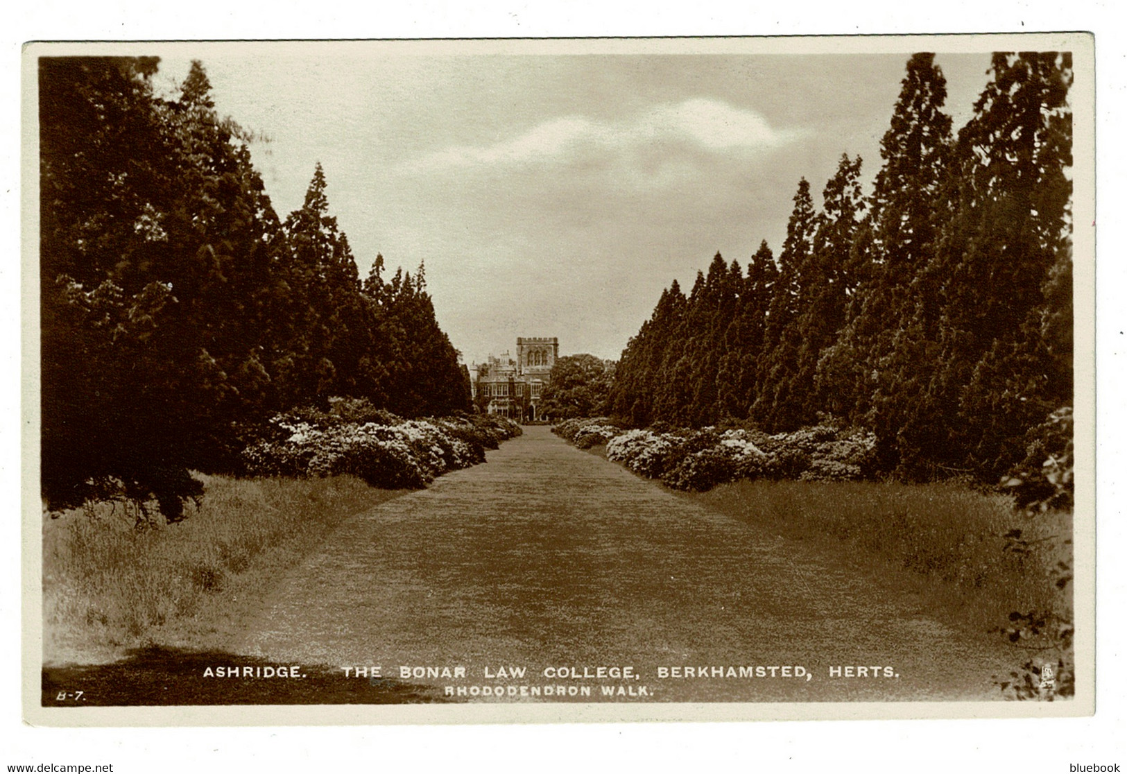 Ref 1442 - Raphael Tuck Postcard - Gardens Bonar Law College Berkhamsted - Hertfordshire - Herefordshire