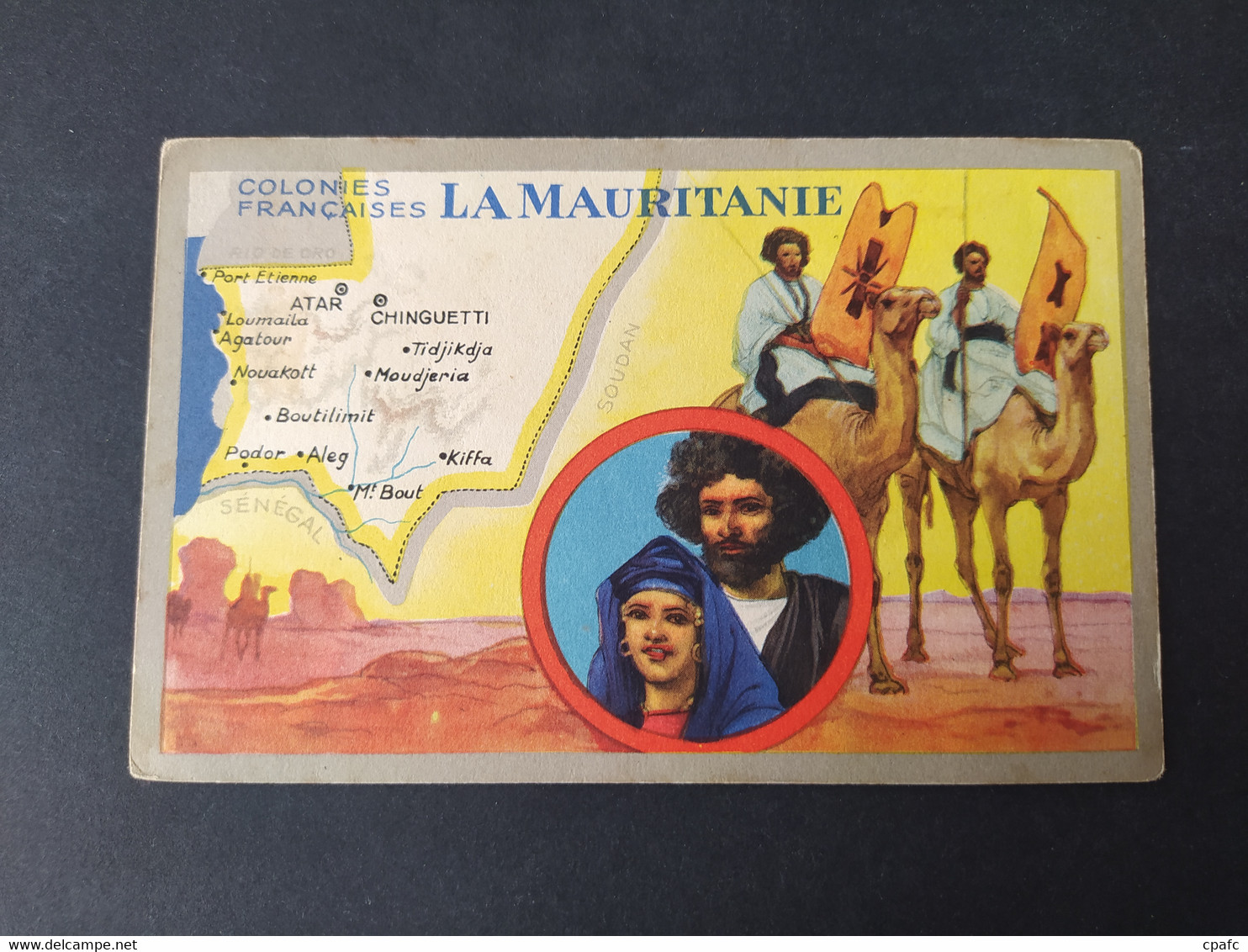 Les Colonies Françaises : La Mauritanie - Carte Géographique Et Dessin / Edition Des Produits Lion Noir - Mauritanie