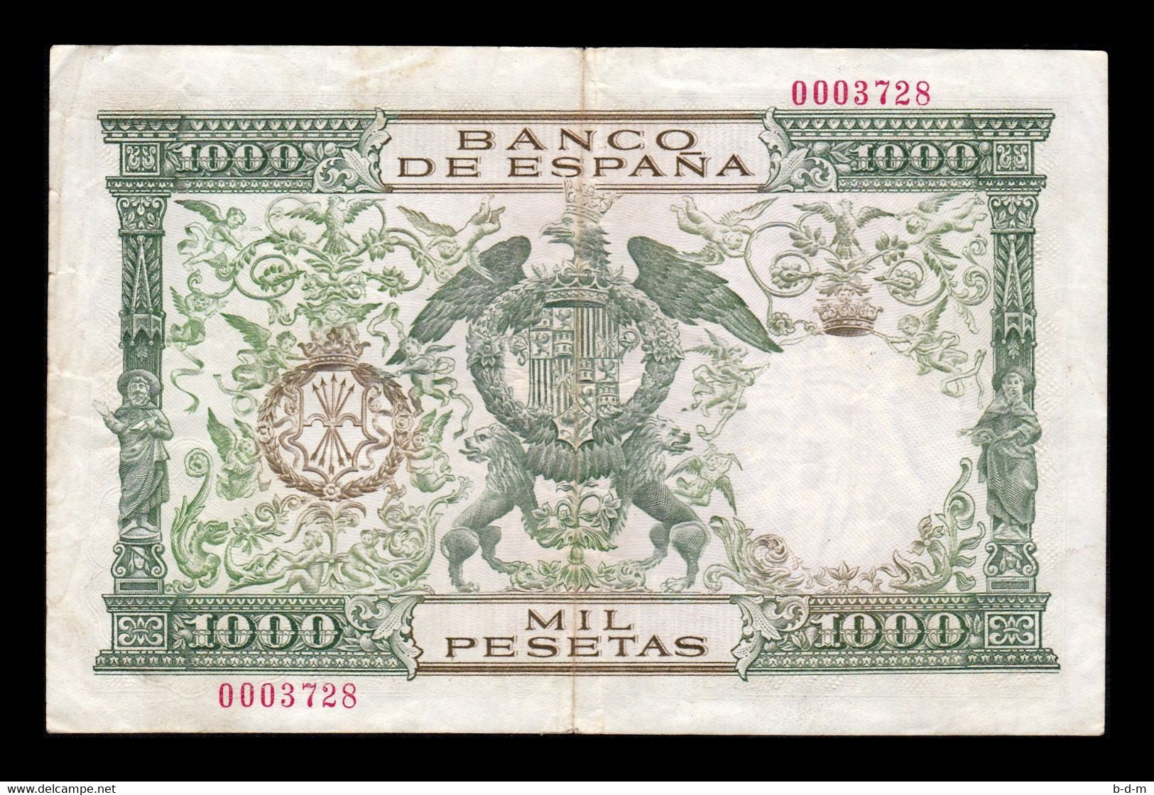 España 1000 Pesetas Reyes Católicos 1957 Pick 149 Sin Serie Low Serial MBC- AVF - 1000 Pesetas