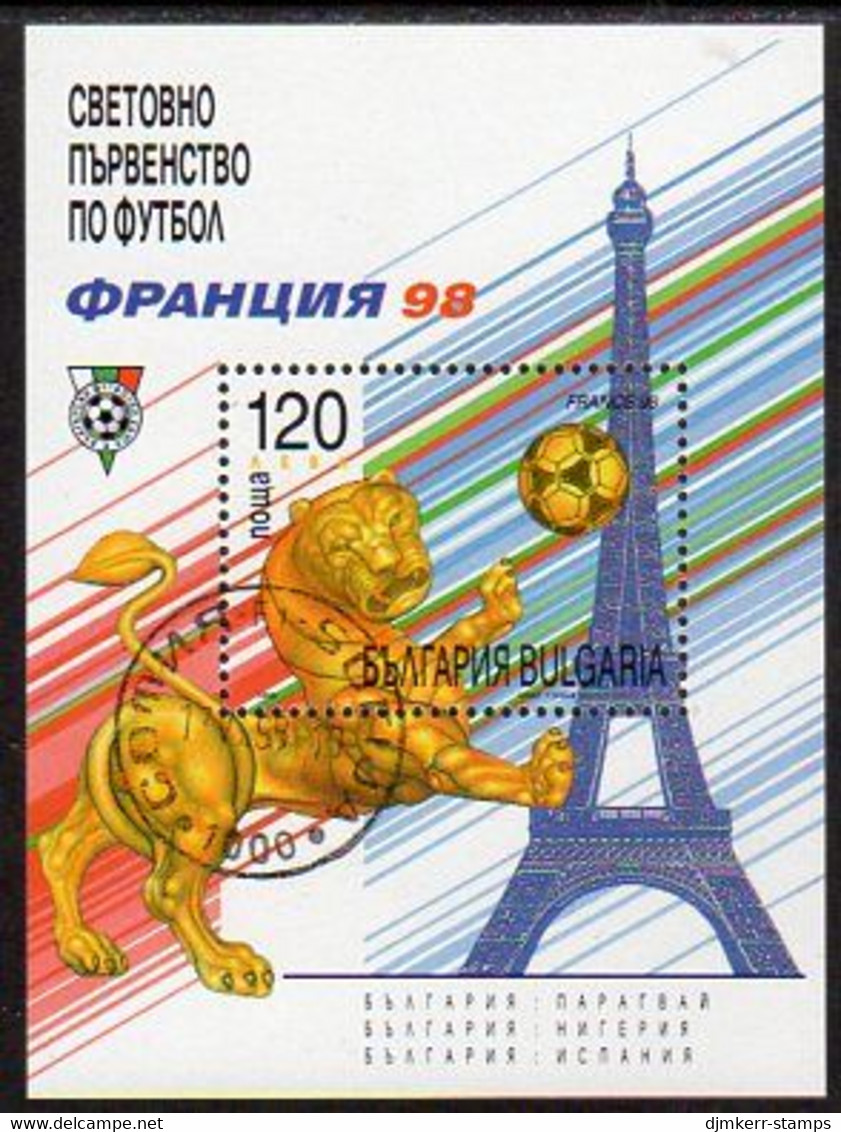 BULGARIA 1998 Football World Cup Block Used.  Michel Block 235 - Oblitérés