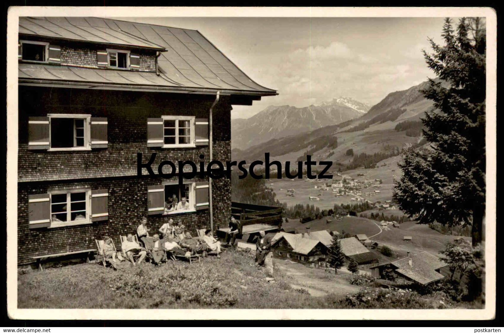 ALTE POSTKARTE HIRSCHEGG HAUS BERGHEIMAT 1953 SONNENLIEGEN SONNEN WALSERTAL Kleinwalsertal Ansichtskarte AK Postcard Cpa - Kleinwalsertal