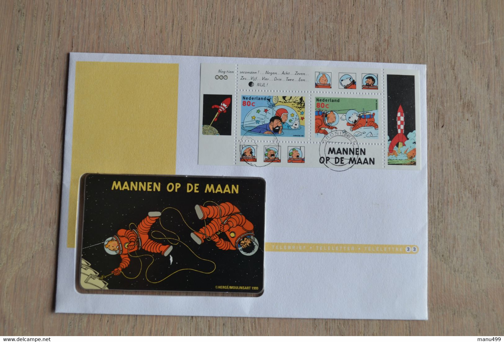 Tintin / Kuifje Mannen Op De Maan Télécarte Prépayée Pays-Bas Netherland Phonecard - Hergé