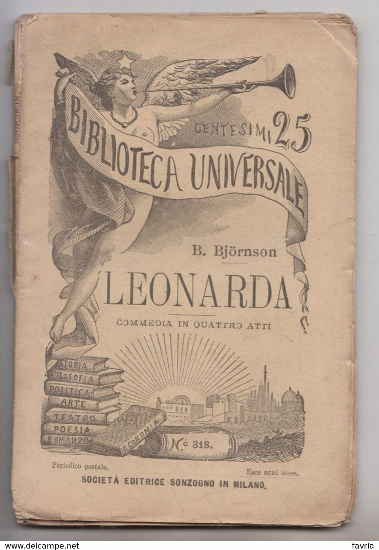 LEONARDA , 28-2-1904# B. Bjornson # Biblioteca Universale-Società Editrice Sonzogno - 102 Pagine - Libri Antichi