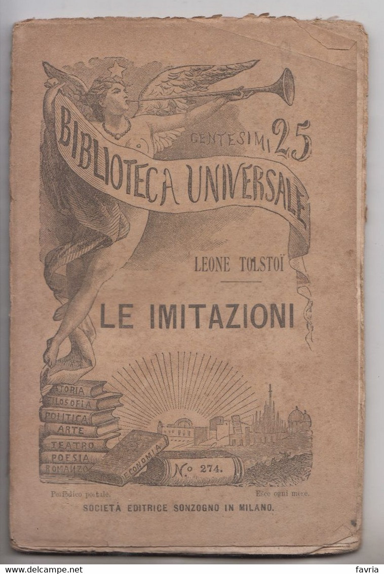 LE IMITAZIONI , 15-1-1901 # Leone Toltstoj  # Biblioteca Universale-Società Editrice Sonzogno - 90 Pagine - Libri Antichi