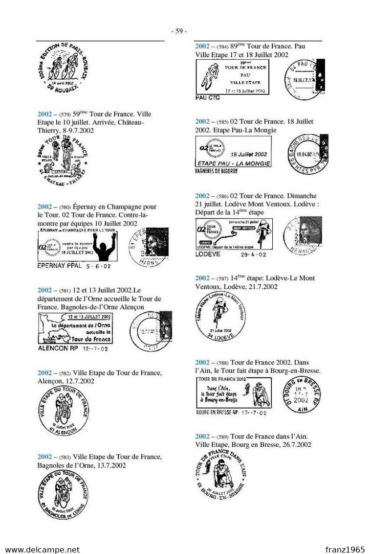 Catalogo Degli Annulli Postali Sul Ciclismo - Francia E Monaco 1948-2020 - Thématiques