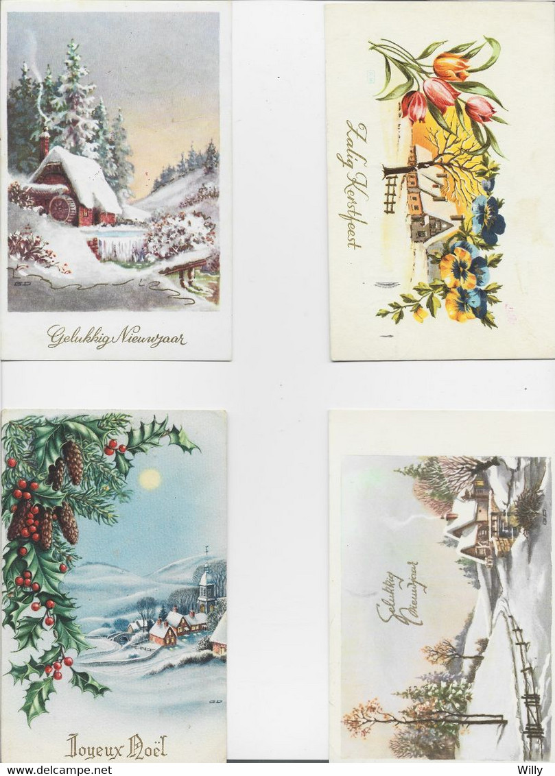 BA 268 - 1 Lot Of 4  Old Fantasy Postcards , 9 X 14 Cm ,  , GREETINGS  , BONNE ANNEE , HAPPY NEW YEAR - Neujahr