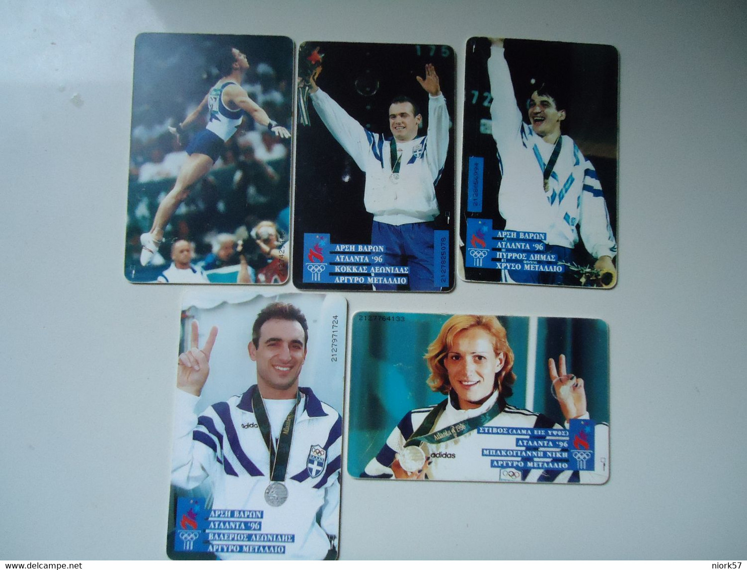 GREECE  USED  CARDS   5  OLYMPIC  GAMES MEDALIS - Olympische Spiele