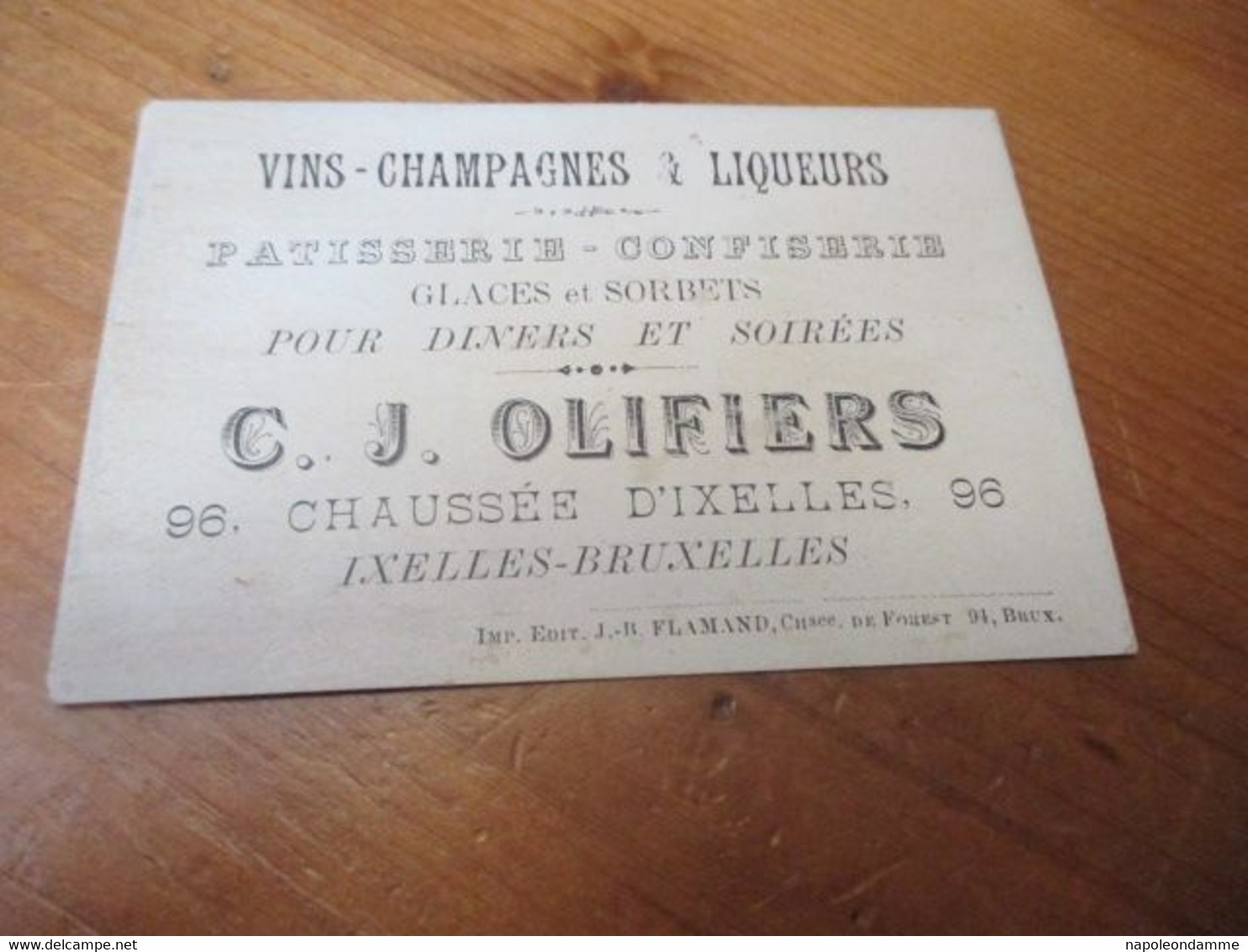 Chromo, C J Olifiers, Ixelles Bruxelles, Vins Champagnes & Liqueurs - Autres & Non Classés