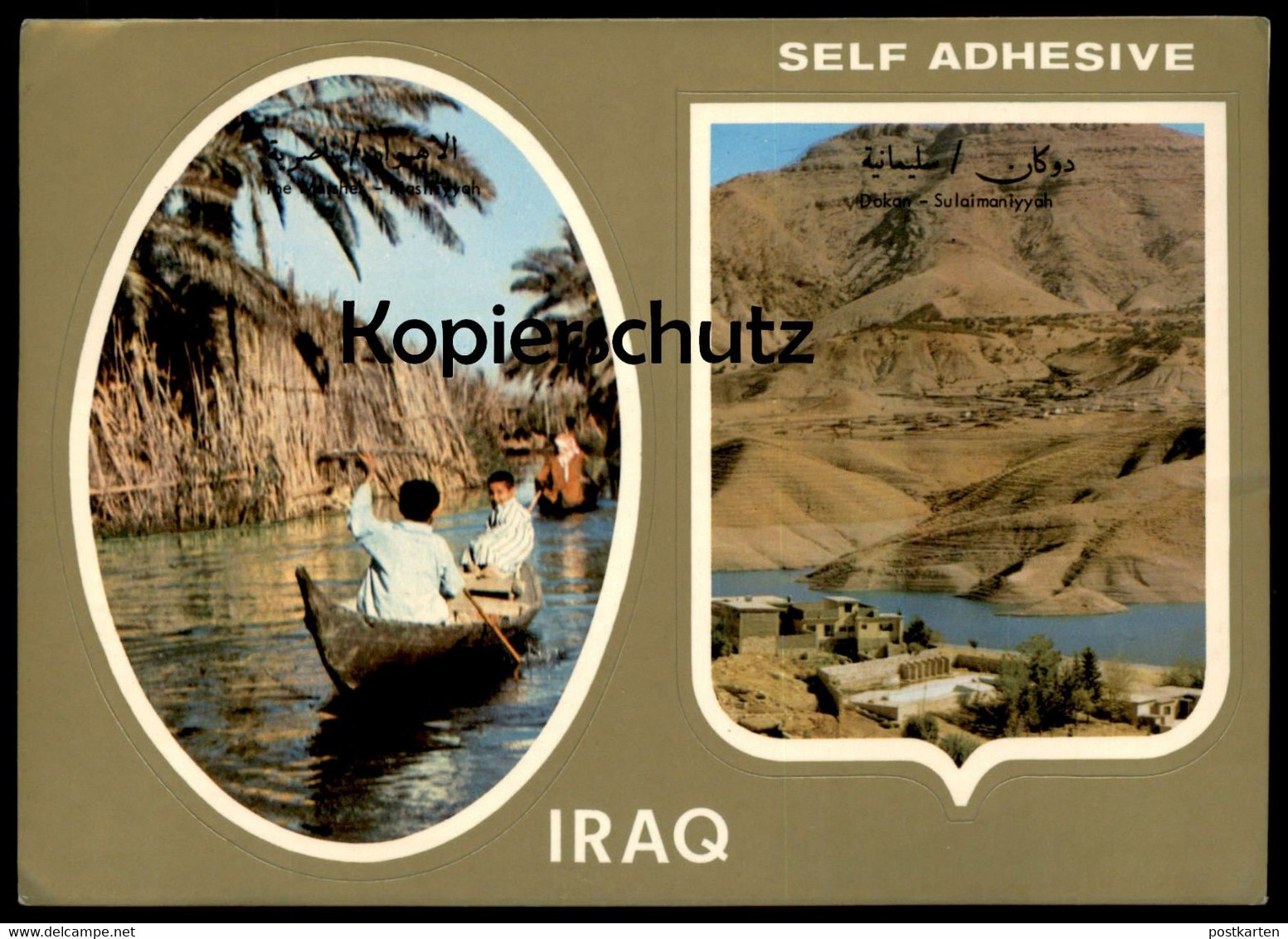 ÄLTERE POSTKARTE IRAQ SELF ADHESIVE LABEL IRAK Aufkleber Sticker Autocollant Cpa Postcard Ansichtskarte AK - Iraq