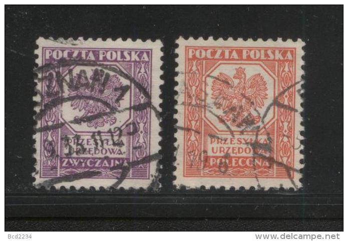 POLAND 1933 OFFICIALS SET OF 2 USED - Dienstmarken