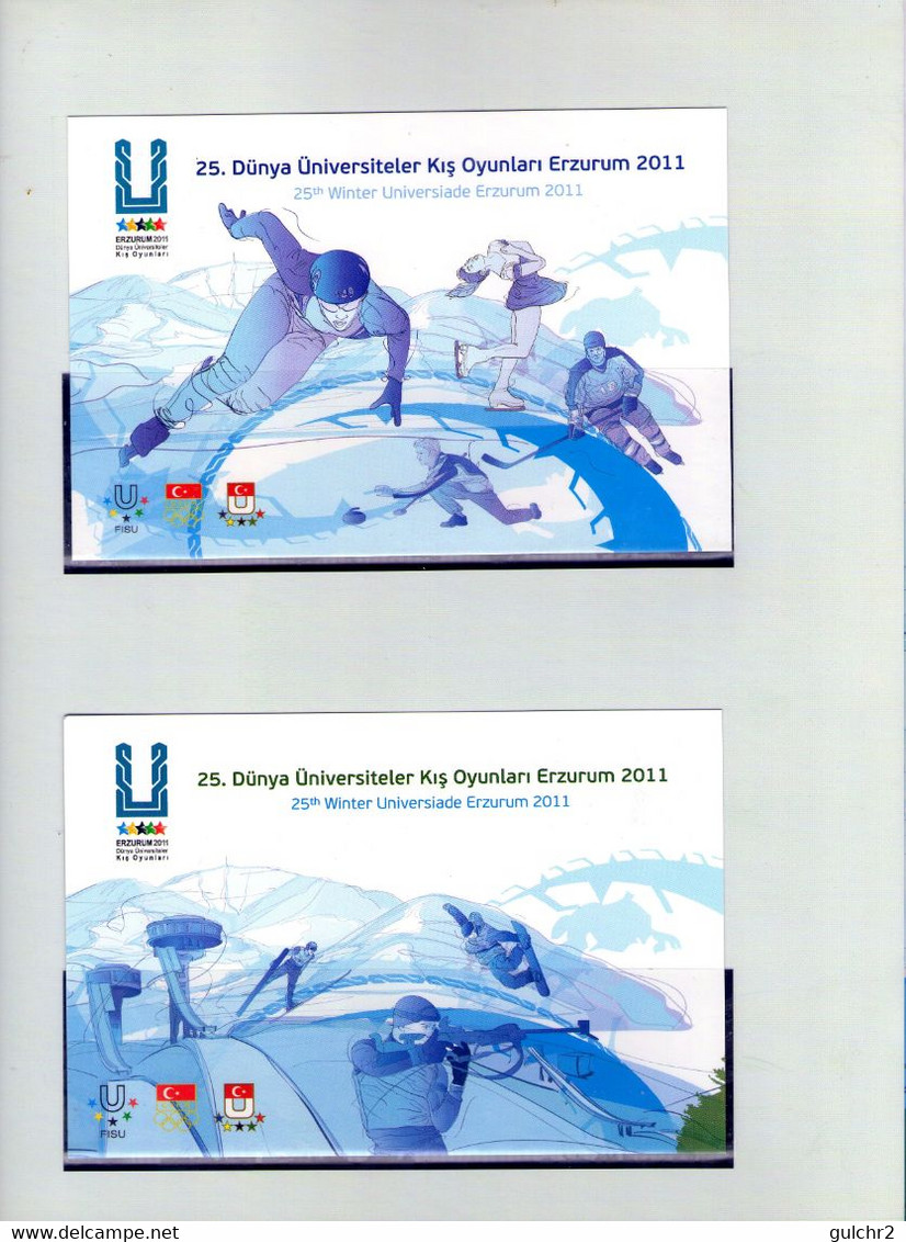 Türkey Erzurum 2011 Wintersport Präsentationmappe Mit Dem Seltenen Block Michel N° 76 Ungez. Sowie Block 75 ** Und FDC - Autres & Non Classés