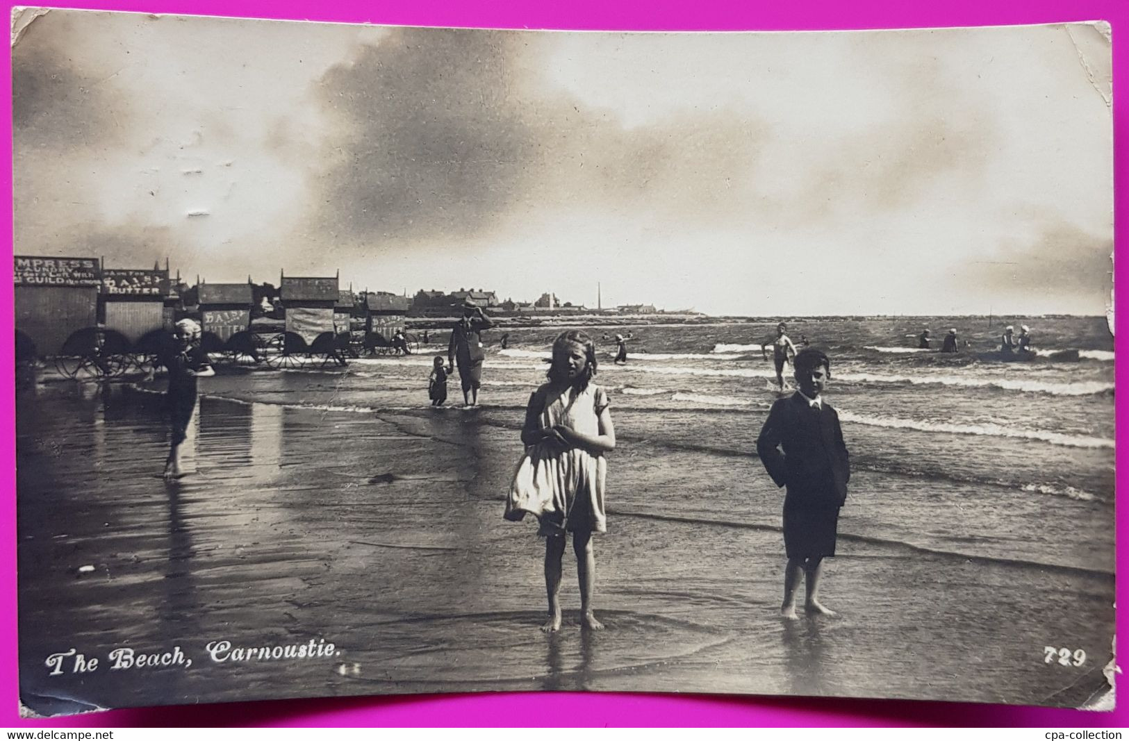 Photo Card Carnoustie The Beach 1912 Postcard Scotland Angus Rare Near Barry East Haven Muirdrum Dundee - Angus