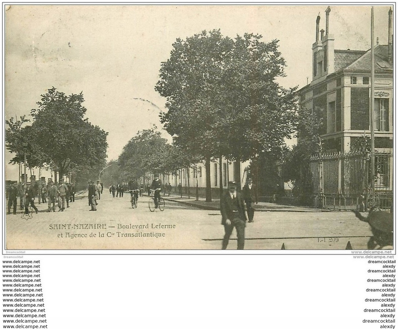 44 SAINT-NAZAIRE. Boulevard Leferme Et Agence Cie Transatlantique 1907 - Saint Nazaire