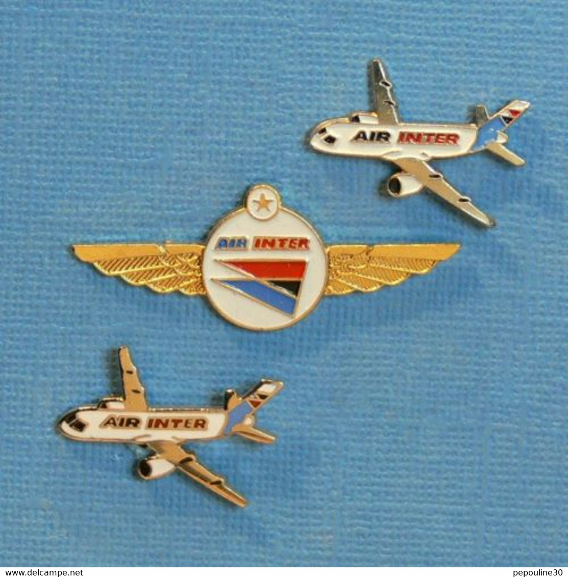 3 PIN'S //  ** AIR INTER / Cie AÉRIENNE FRANÇAISE 1958 / 1997 FUSION AVEC AIR FRANCE ** - Avions