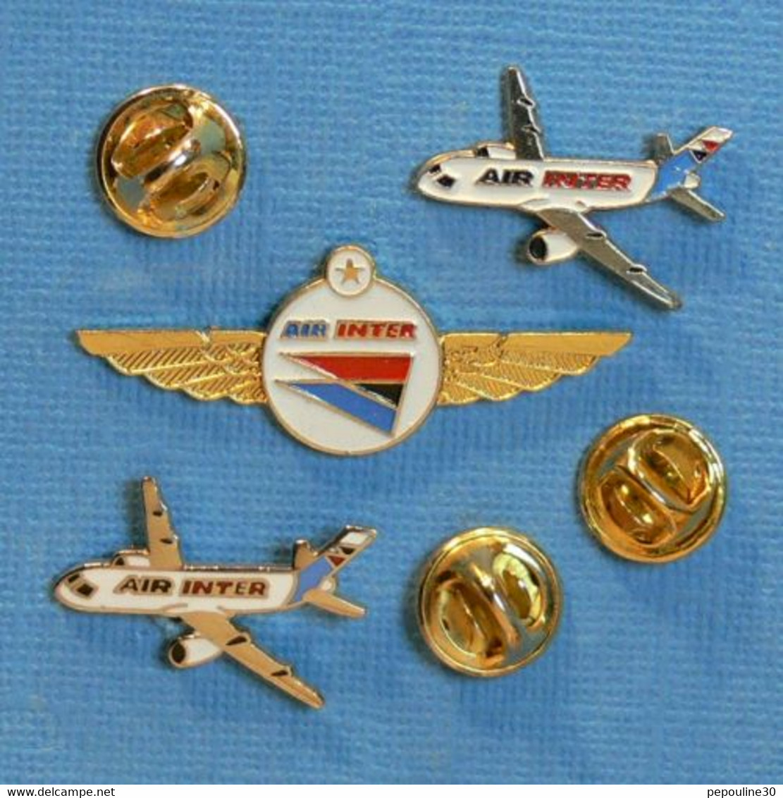 3 PIN'S //  ** AIR INTER / Cie AÉRIENNE FRANÇAISE 1958 / 1997 FUSION AVEC AIR FRANCE ** - Avions