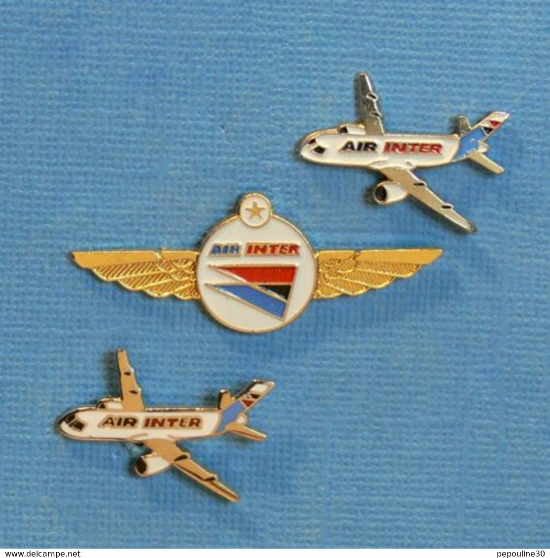 3 PIN'S //  ** AIR INTER / Cie AÉRIENNE FRANÇAISE 1958 / 1997 FUSION AVEC AIR FRANCE ** - Avions