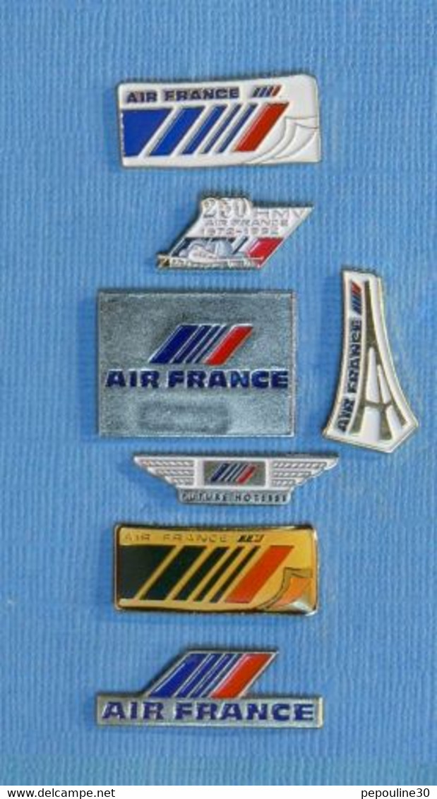 7 PIN'S //  ** AIR FRANCE Cie AÉRIENNE FRANÇAISE FONDÉE EN 1933 / TRANSPORT PASSAGERS / FRET / MAINTENANCE ** - Avions