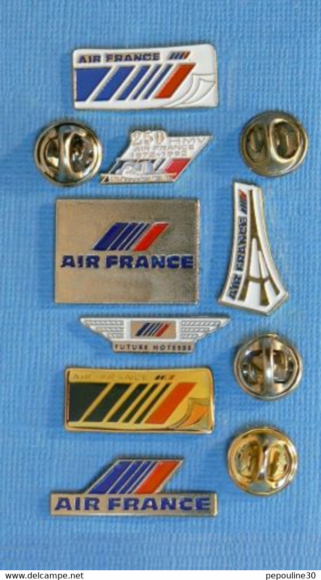 7 PIN'S //  ** AIR FRANCE Cie AÉRIENNE FRANÇAISE FONDÉE EN 1933 / TRANSPORT PASSAGERS / FRET / MAINTENANCE ** - Avions