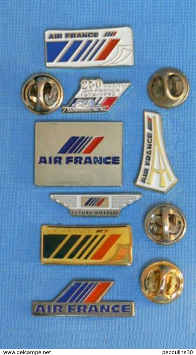 7 PIN'S //  ** AIR FRANCE Cie AÉRIENNE FRANÇAISE FONDÉE EN 1933 / TRANSPORT PASSAGERS / FRET / MAINTENANCE ** - Avions