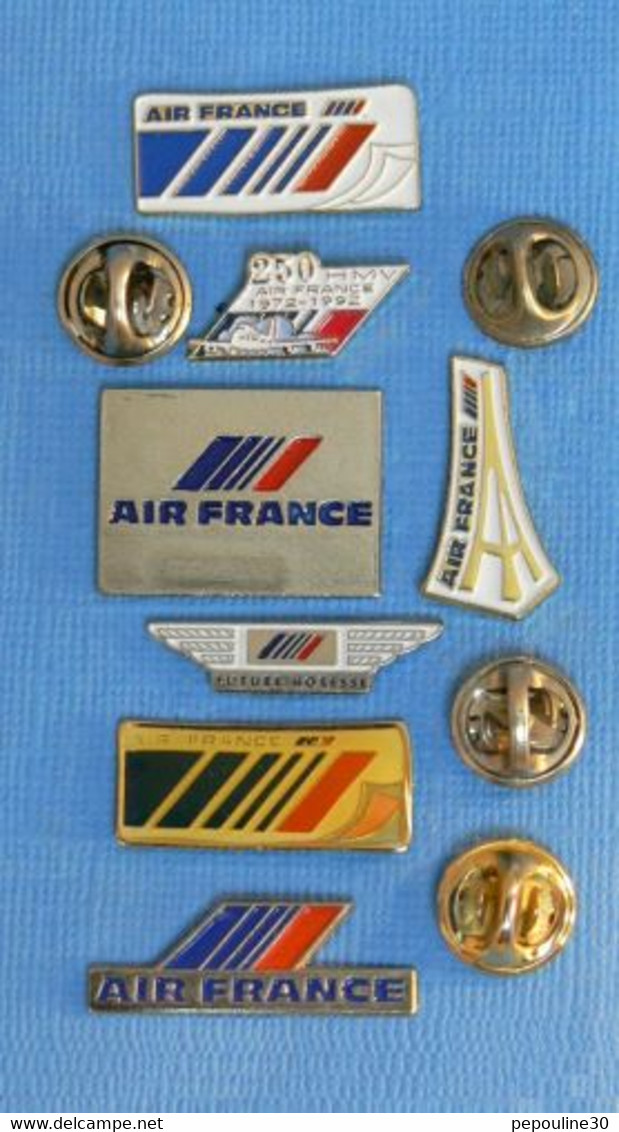 7 PIN'S //  ** AIR FRANCE Cie AÉRIENNE FRANÇAISE FONDÉE EN 1933 / TRANSPORT PASSAGERS / FRET / MAINTENANCE ** - Avions