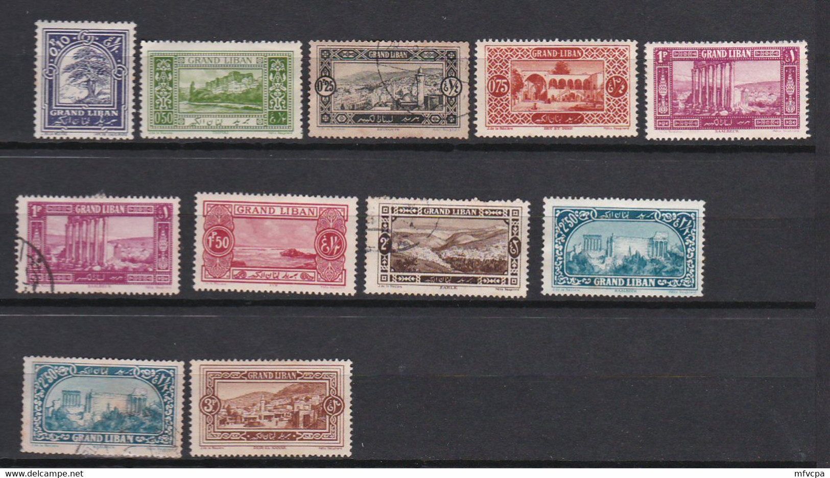 Lt0164 GRAND LIBAN 1925 Timbre De La Série  9 Val. N & (O) - Gebruikt