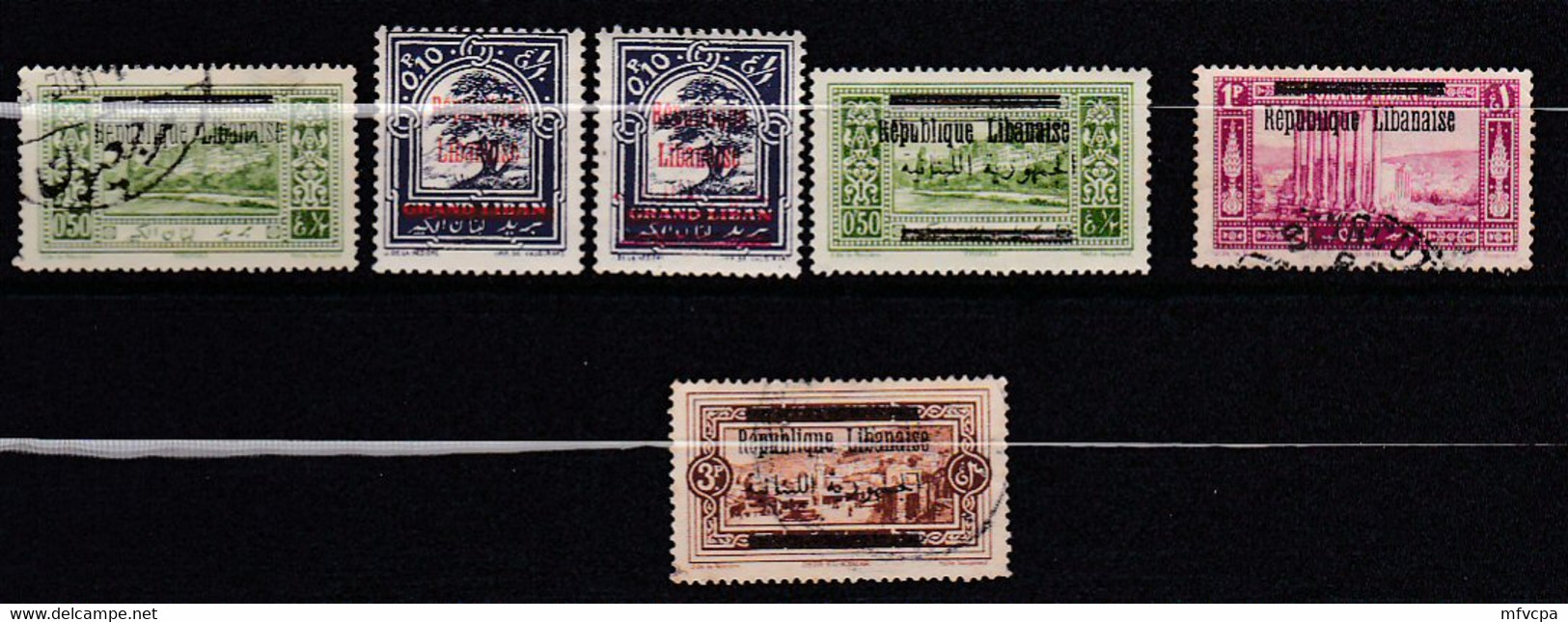 Lt0167 GRAND LIBAN 1927 Timbres De 1925 Surchargés  République Libanaise  4 Val. N & (O) - Usados