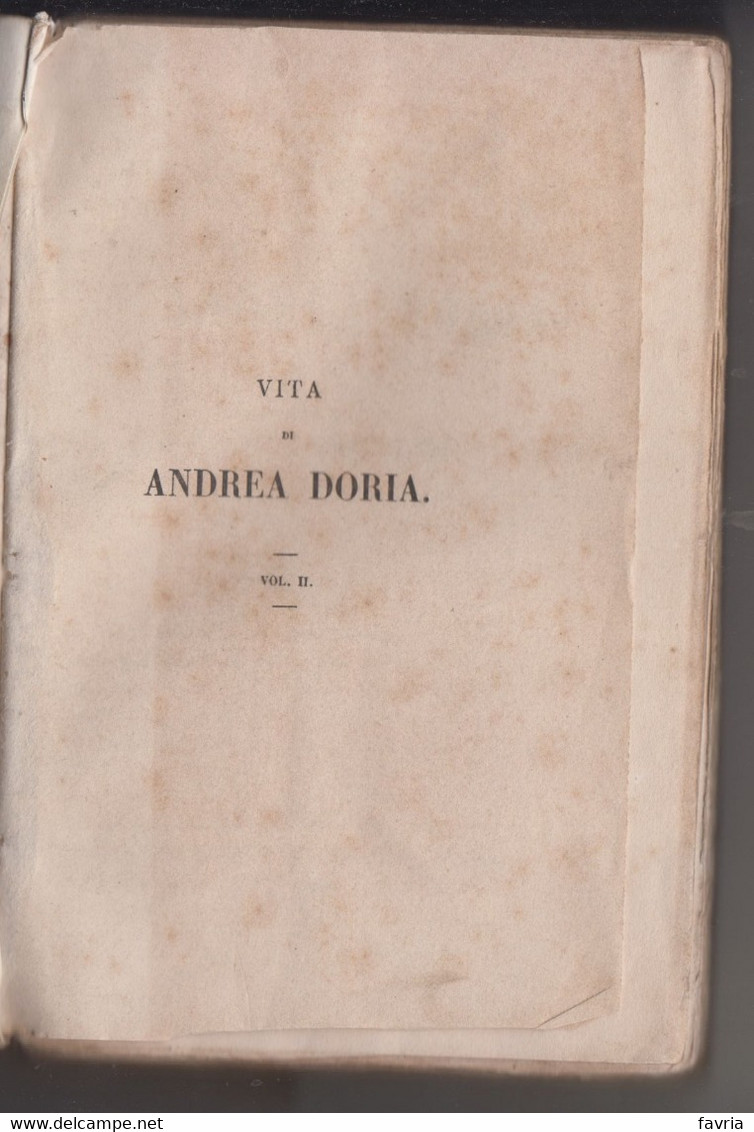 Andrea Doria 2 Volumi - 1864  Di F. D. Guerrazzi # Casa Editrice Italiana Di M. Guigoni # 396+ 386pagine - Libri Antichi