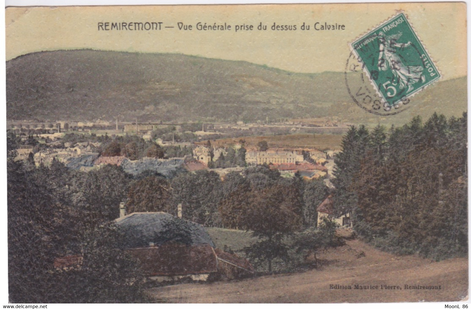 88 - REMIREMONT -  VUE GENERALE PRISE AU-DESSUS DU CALVAIRE  - CARTE TOILEE - Remiremont